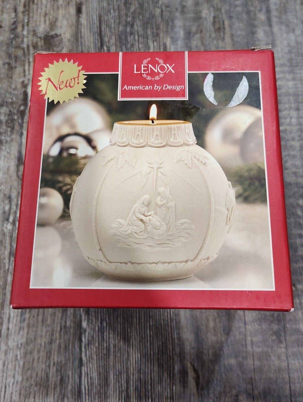 Lenox Ornamental Glow Nativity Votive Candle Holder Christmas, 4" Tall, Cream